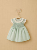 Mint green striped smocked dress