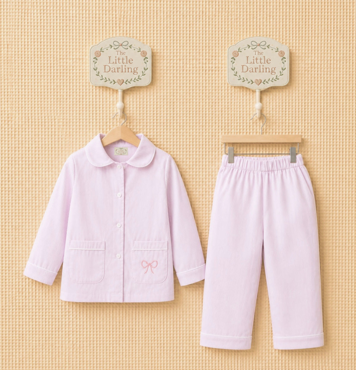 Pink bow pajama set