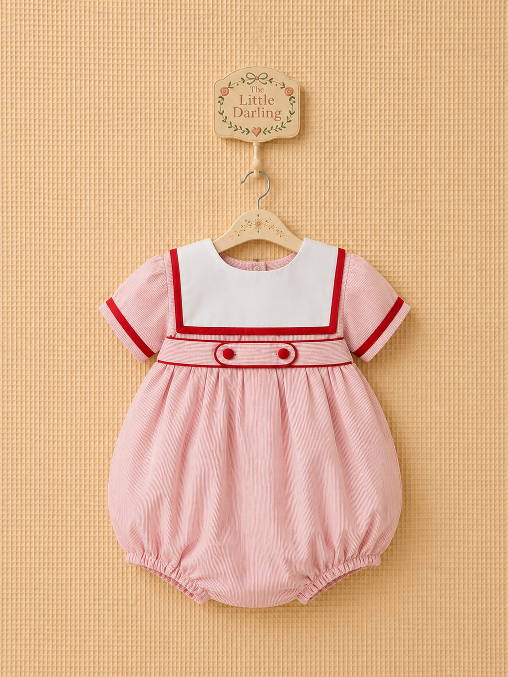 Striped Mariner Collar Short Sleeve Romper