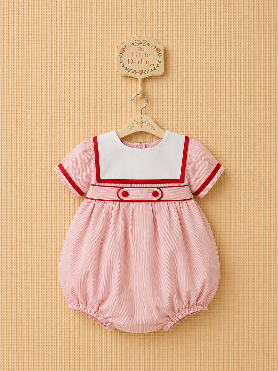 Striped Mariner Collar Short Sleeve Romper